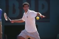 Pete Sampras in action at the 1996 French Open (Image Source: Getty)
